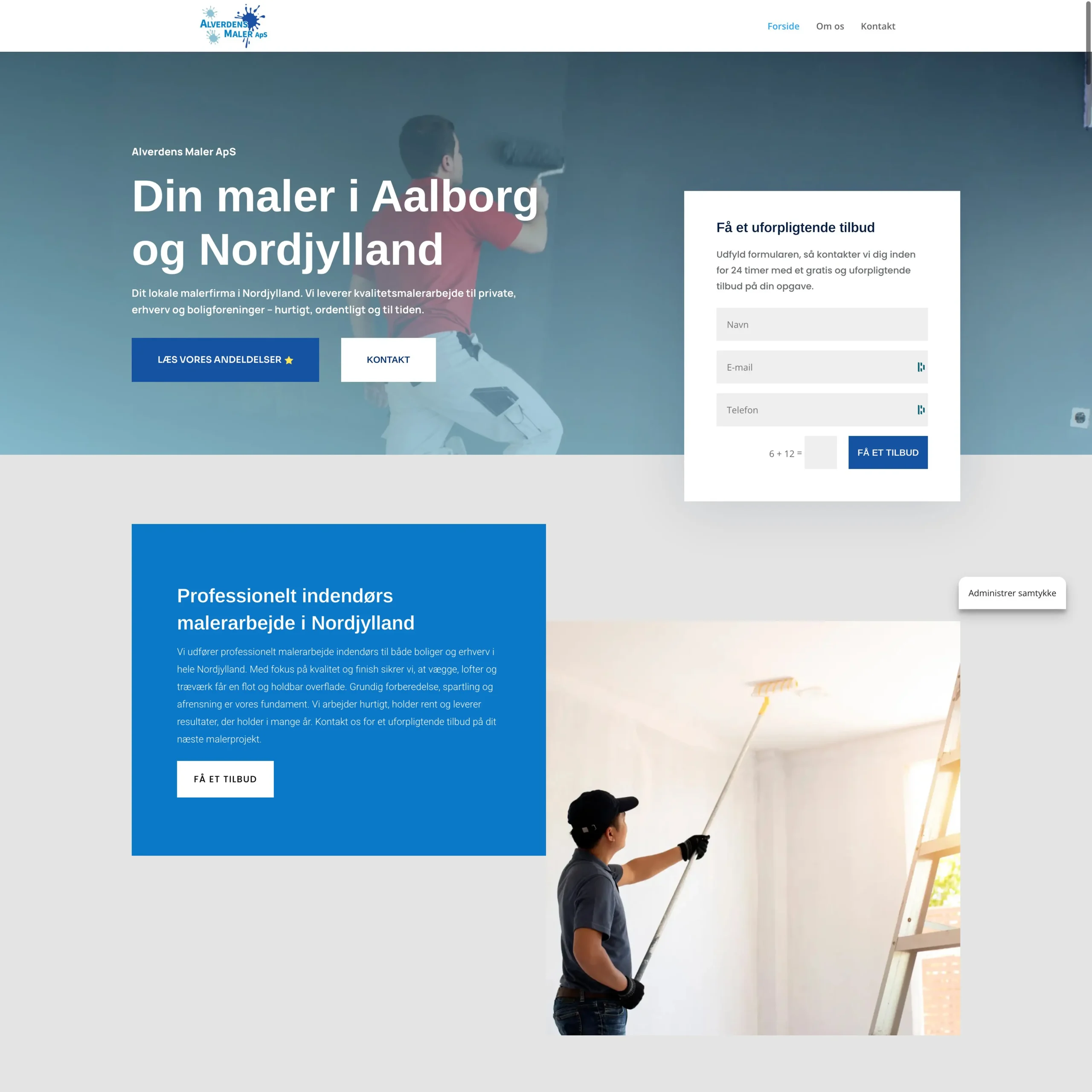 Alverdens Maler ApS — WordPress website